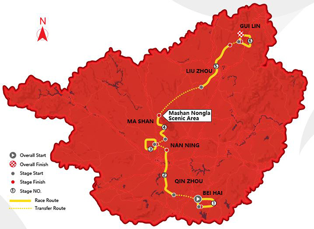 2017 Tour of Guangxi overall map